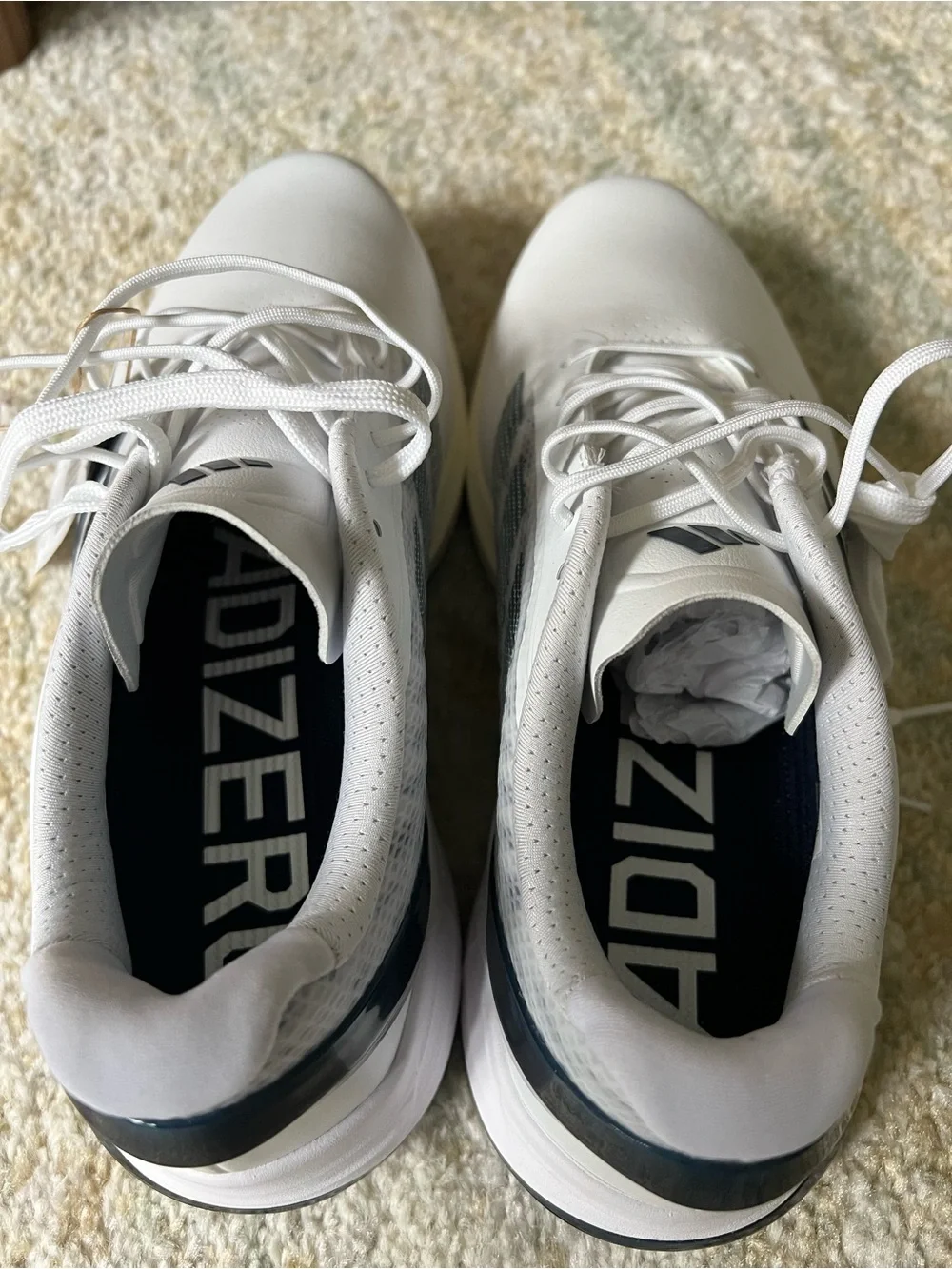 adidas White and Black Athletic Golf Shoes